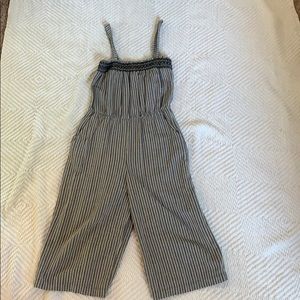 Gray Striped Jumpsuit